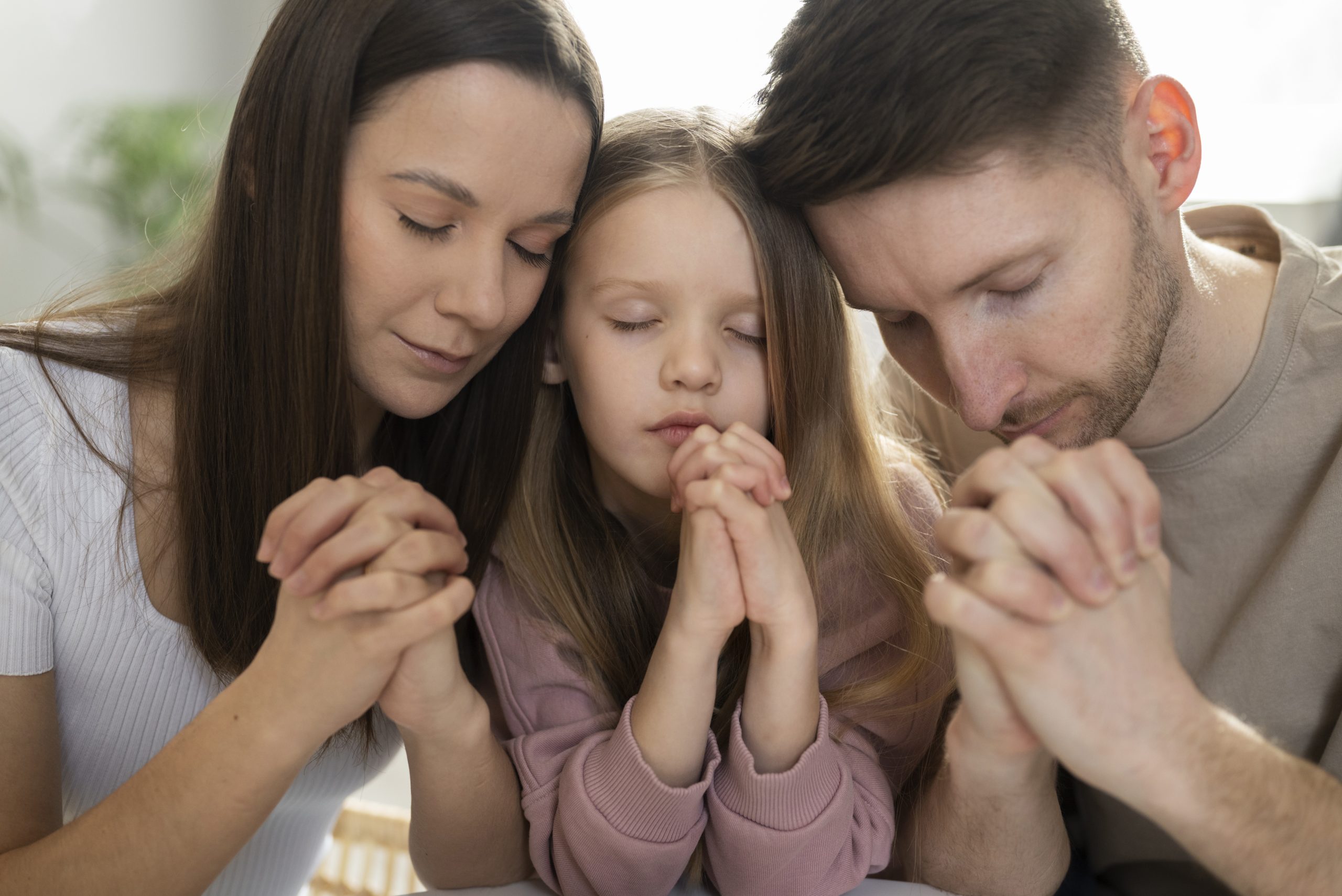 Family praying