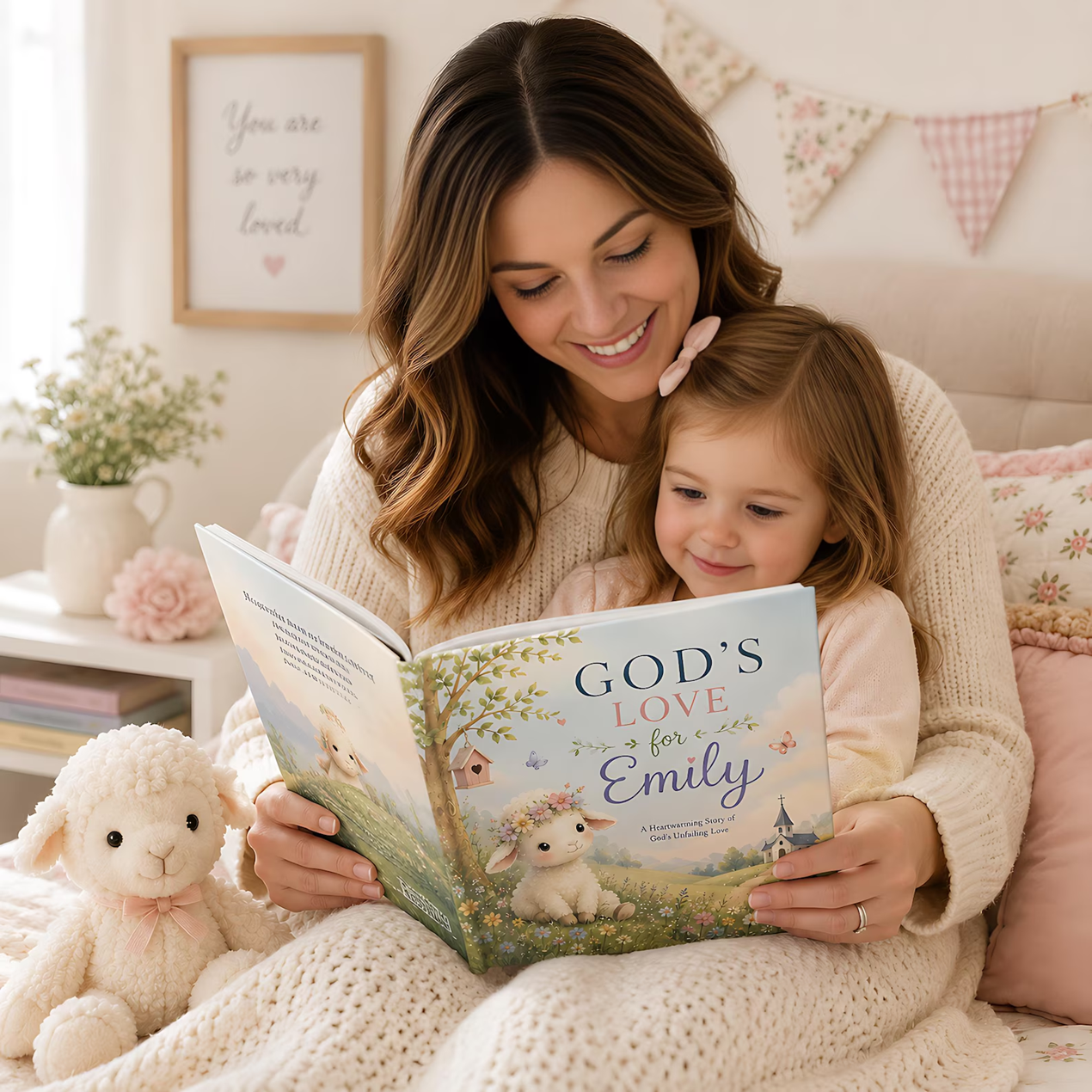 Mom and kid reading